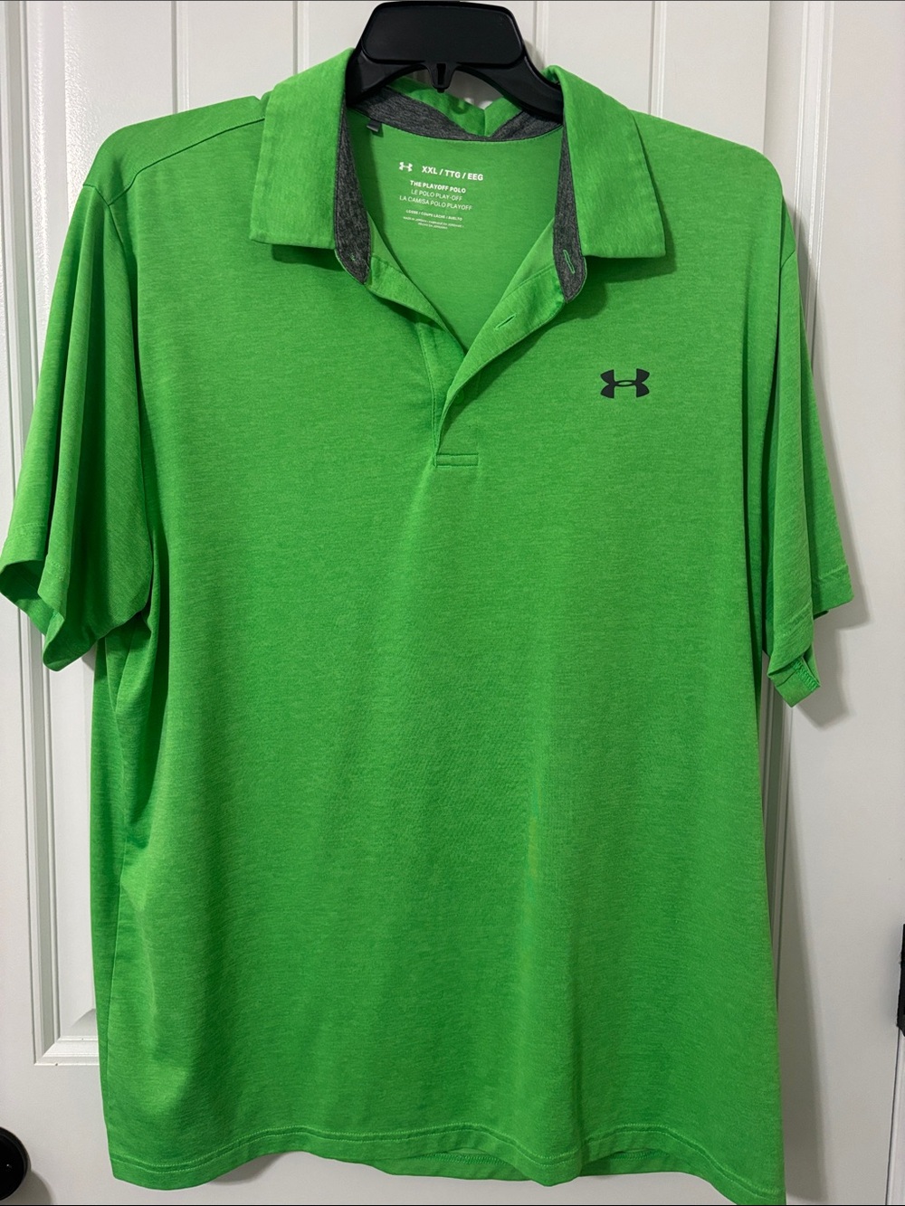 Under Armour Men’s Lime Green Performance Polo with Contrast Trim